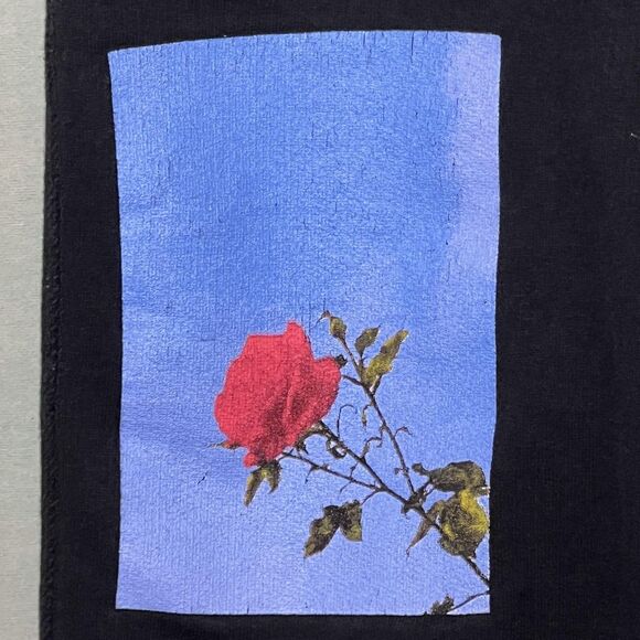 Civil Regime Sweatpants Mens Small Black Joggers Rebel Youth Rose Graphic Cuffed - Picture 7 of 13